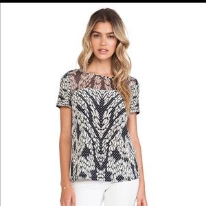 Diane von Furstenberg Panther lace tee.  Size 2.